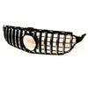 Fits Mercedes C Class W205 2014-2018 Front Bumper Grille Gloss Black With Chrome Slats thumbnail