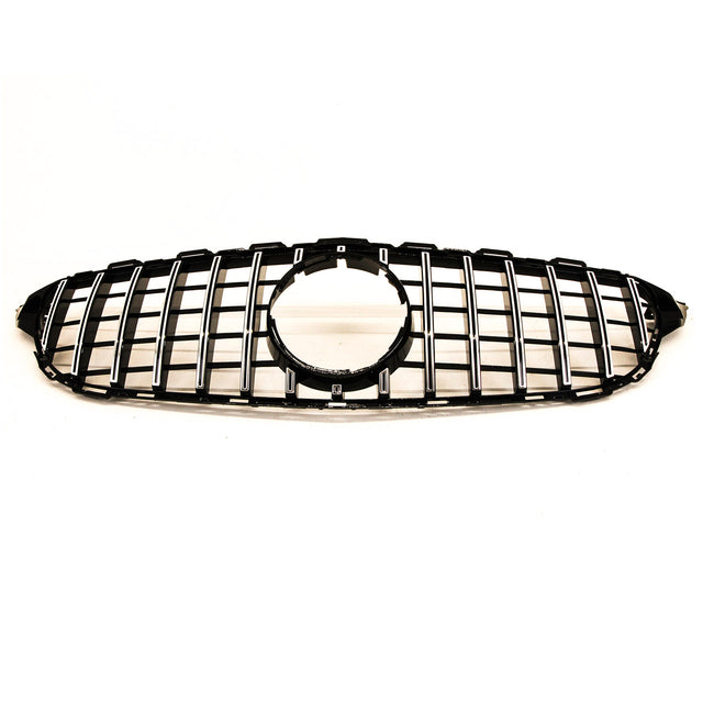 Fits Mercedes C Class W205 2014-2018 Front Bumper Grille Gloss Black With Chrome Slats - image 4