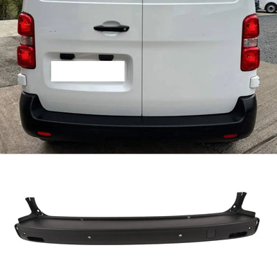 For Peugeot Expert Traveller 2016- Rear Bumper LWB With PDC Holes Black New - tradevehicleparts.co.uk