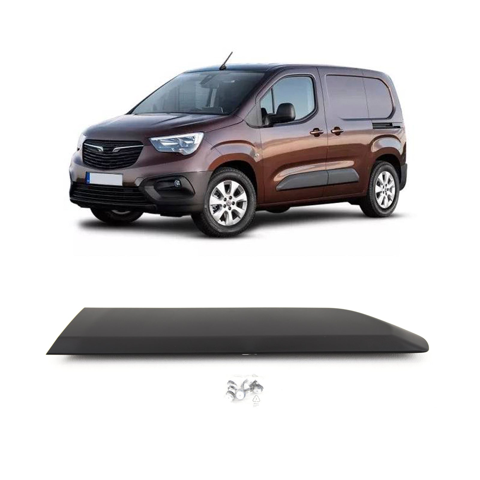 For Vauxhall Combo 2018- Rear Body Moulding Trim Black Passenger Side