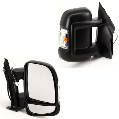 For Citroen Relay Fiat Ducato Peugeot Boxer 2006-2024 Door Wing Mirror Electric Heated With Indicator & Temperature Sensor Short Arm Black Right Side
