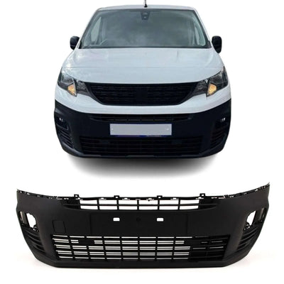 For Berlingo Partner Doblo 2018- Front Bumper W/O PDC With Tow Eye Cover Black - tradevehicleparts.co.uk