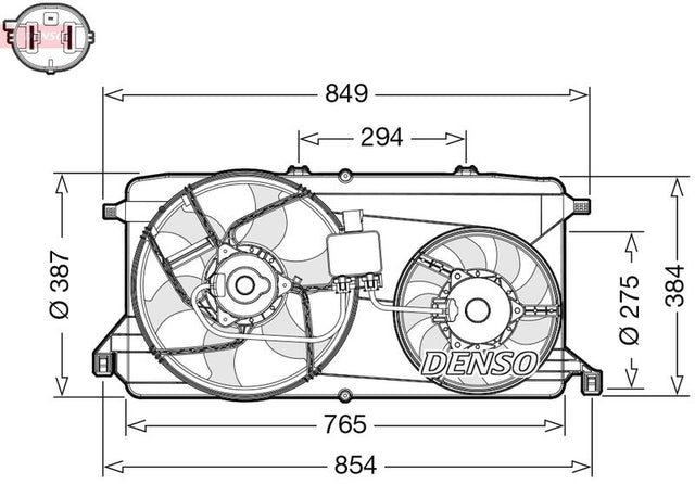 Denso Radiator Cooling Fan DER10009 - image 2