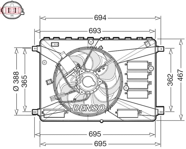 Denso Radiator Cooling Fan DER10010 - image 2