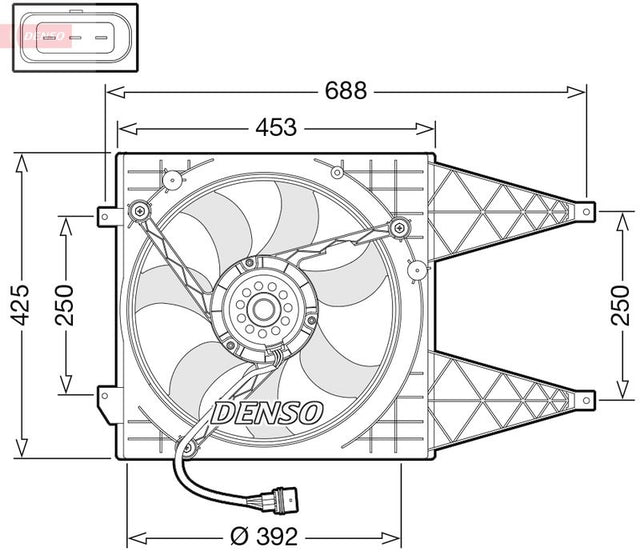 Denso Radiator Cooling Fan DER32016 - image 2