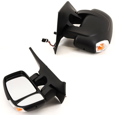 For Vauxhall Movano 2010-2023 Door Wing Mirror Electric Heated With Indicator Short Arm Black Left Side