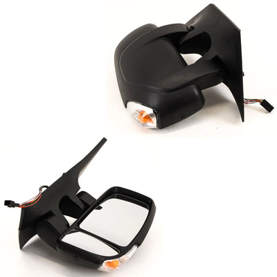 For Vauxhall Movano 2010-2023 Door Wing Mirror Electric Heated With Indicator & Temperature Sensor Short Arm Black Right