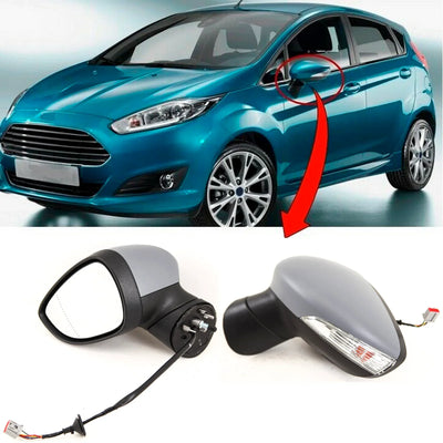 Fits Ford Fiesta 2013-2017 Door Wing Mirror Heated Electric Primed Left Manual Fold - tradevehicleparts.co.uk