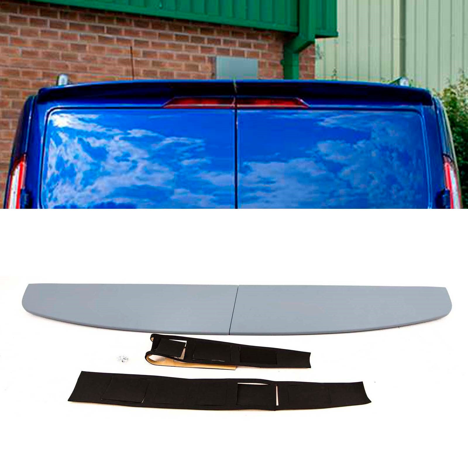 Fits Ford Transit Custom 2012-2022 Rear Twin Barn Door Roof Spoiler Primed