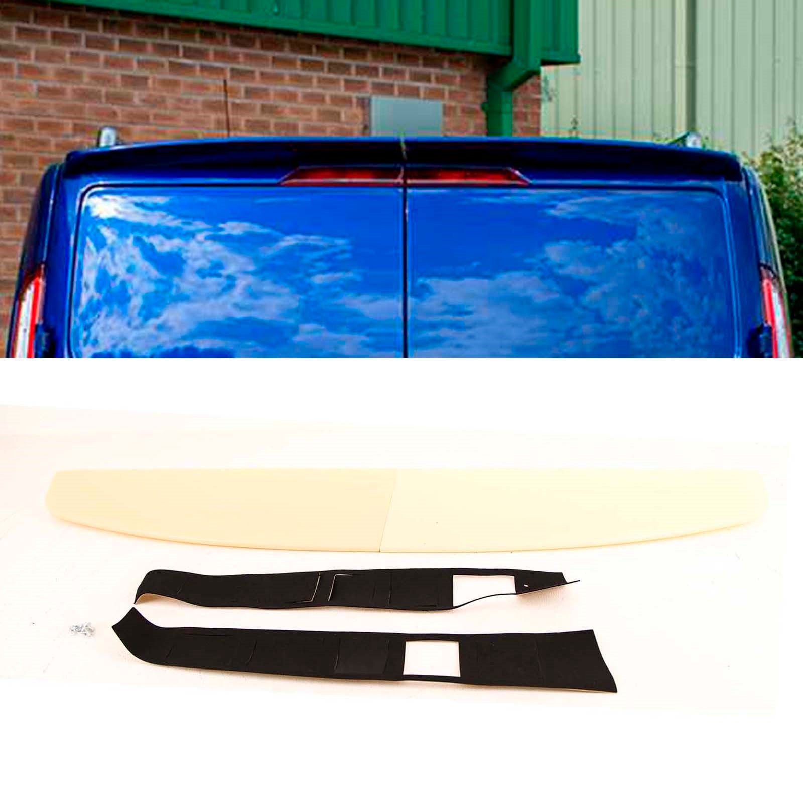 Fits Ford Transit Custom 2012-2022 Rear Twin Barn Door Roof Spoiler Unpainted