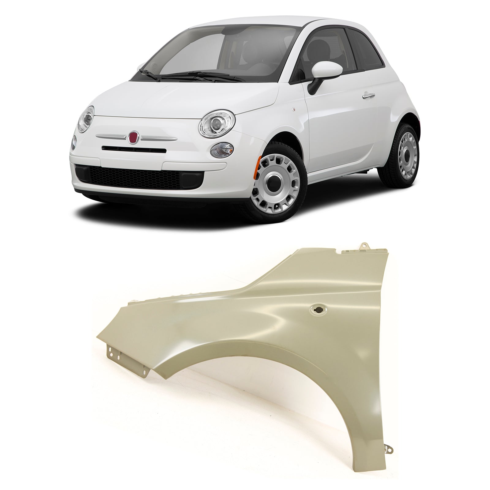Fits Fiat 500 2008-2015 Front Wing Primed Passenger Side