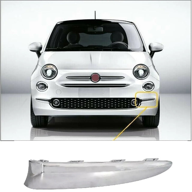 Fits Fiat 500 Hatch/Cabrio 2015- Front Bumper Moulding Chrome Passenger Side Lounge Models - image 2