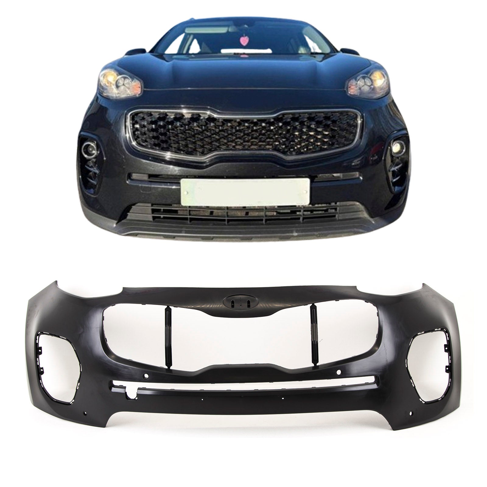 For Kia Sportage 2016-2018 Front Bumper Black With PDC and Without Washer Holes