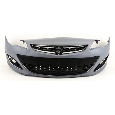 Vauxhall Astra J 5Dr 2012-2015 Front Bumper Primed With Grilles Without PDC Or Washer Holes - tradevehicleparts.co.uk