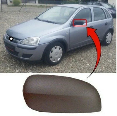 Fits Vauxhall Corsa C 2000-2006 Door Wing Mirror Cover Black Passenger Side - tradevehicleparts.co.uk