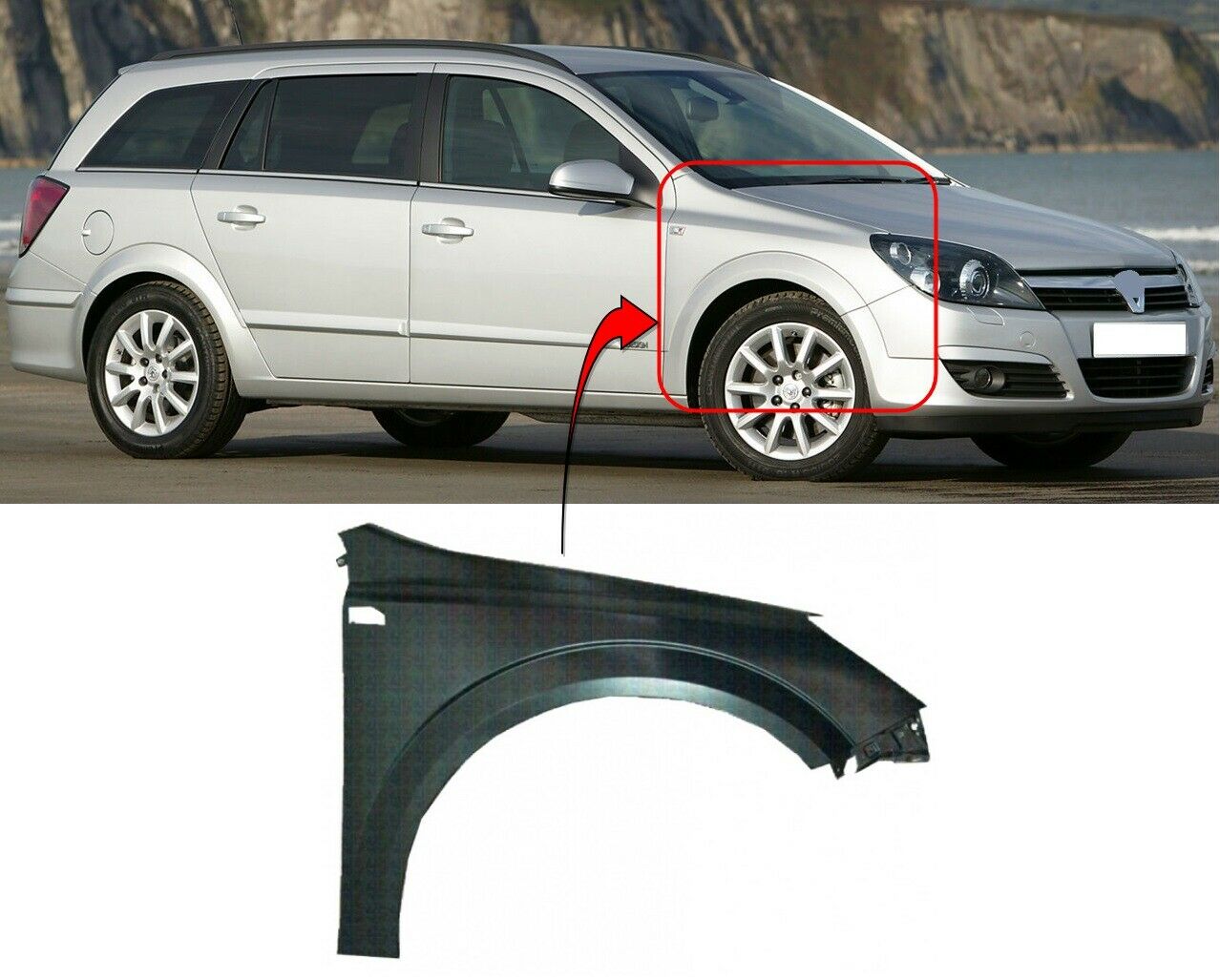 Fits Vauxhall Astra 5Door Estate 2004-2010 Front Wing Primed Driver Side