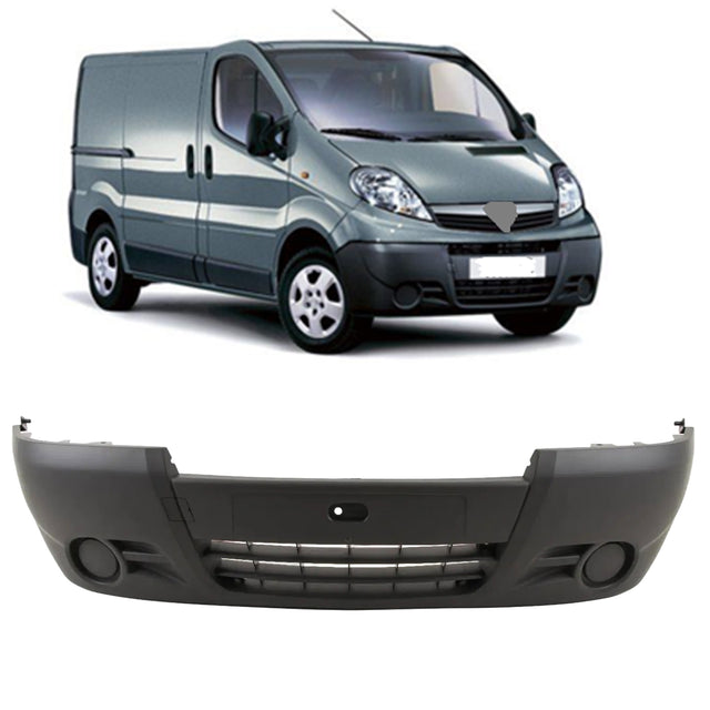 Fits Vauxhall Vivaro 2007-2014 Front Bumper Gray Textured W/O Fog Lamp Holes - image 2