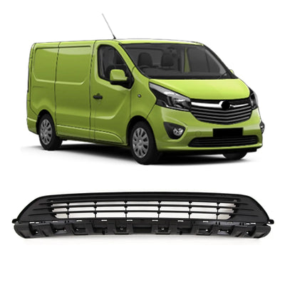 For Vauxhall Vivaro 2014-2019 Front Bumper Centre Grille 93868858 - tradevehicleparts.co.uk
