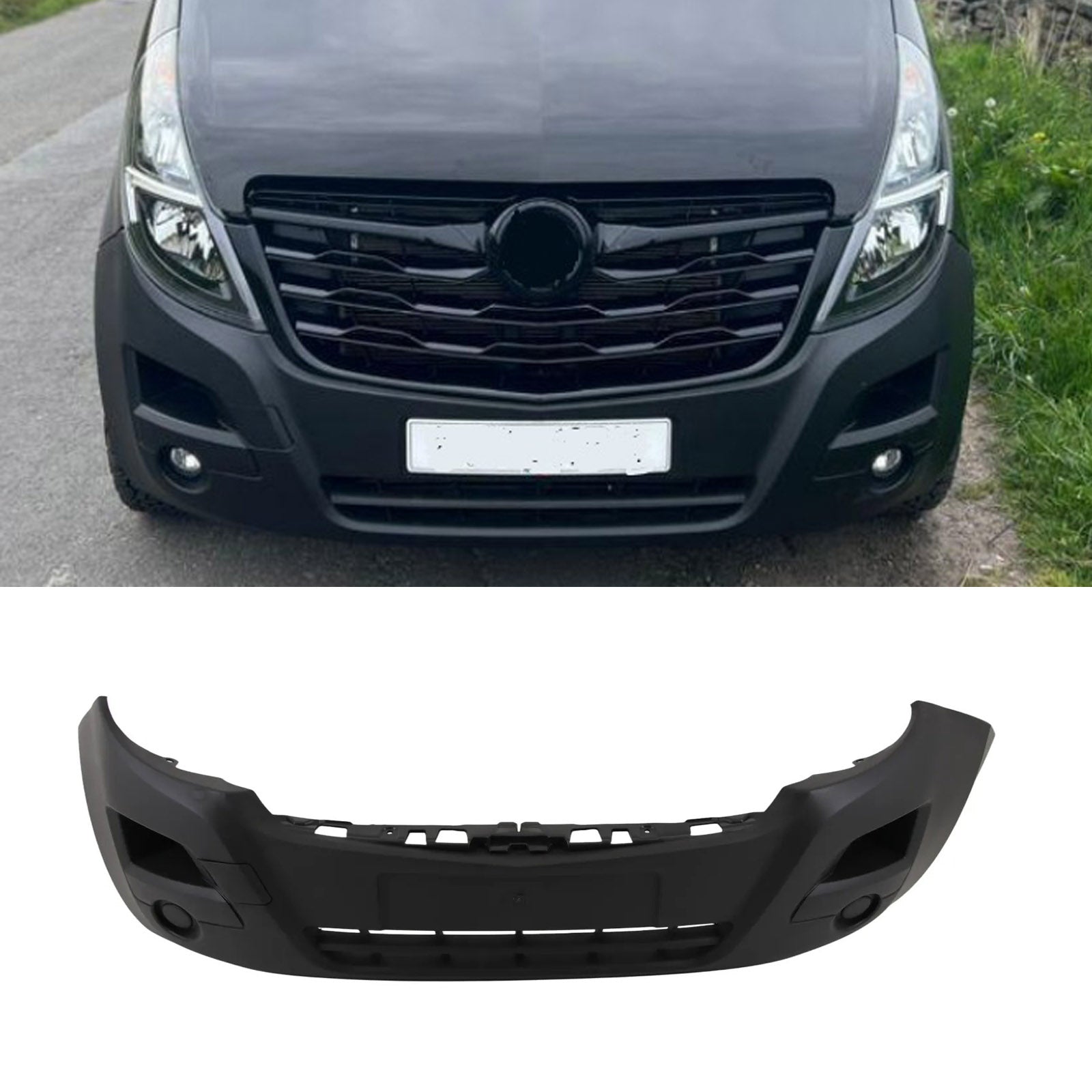 For Vauxhall Movano 2010-2021 Front Bumper No Fog Holes With Tow Eye Cover