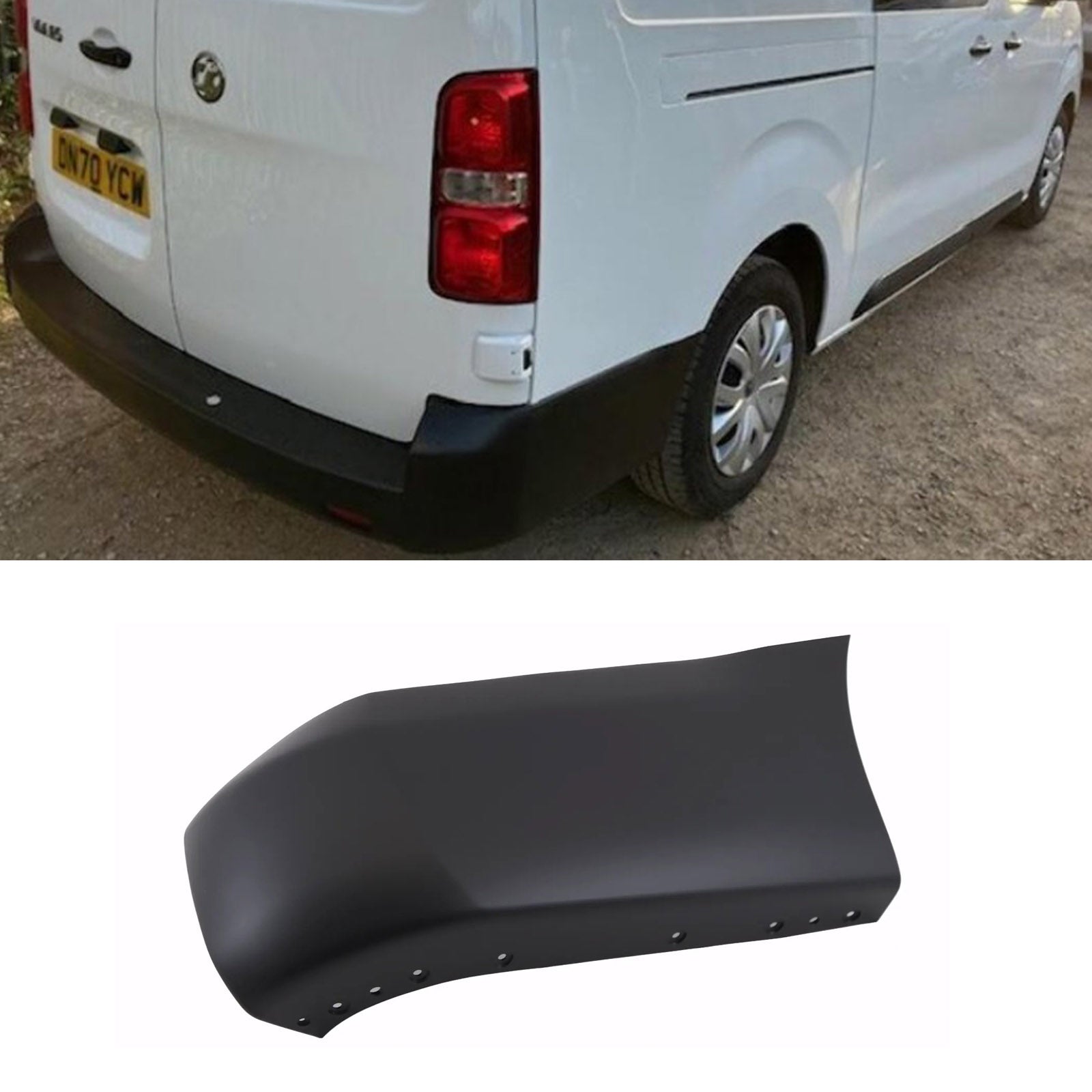 For Vauxhall Vivaro 2019-2023 Rear Bumper End Corner BLack LWB Driver Side