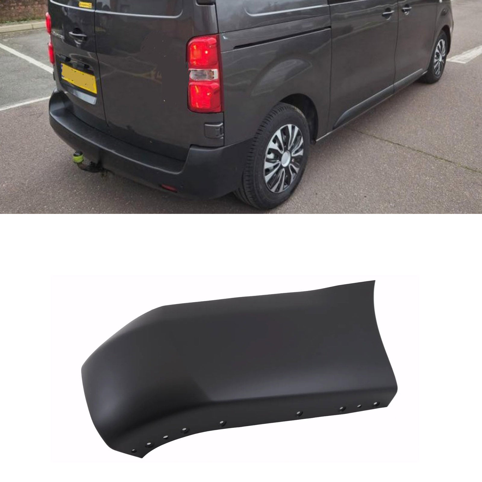 For Citroen Dispatch 2016-03/2024 Rear Bumper End Corner Black LWB Driver Side