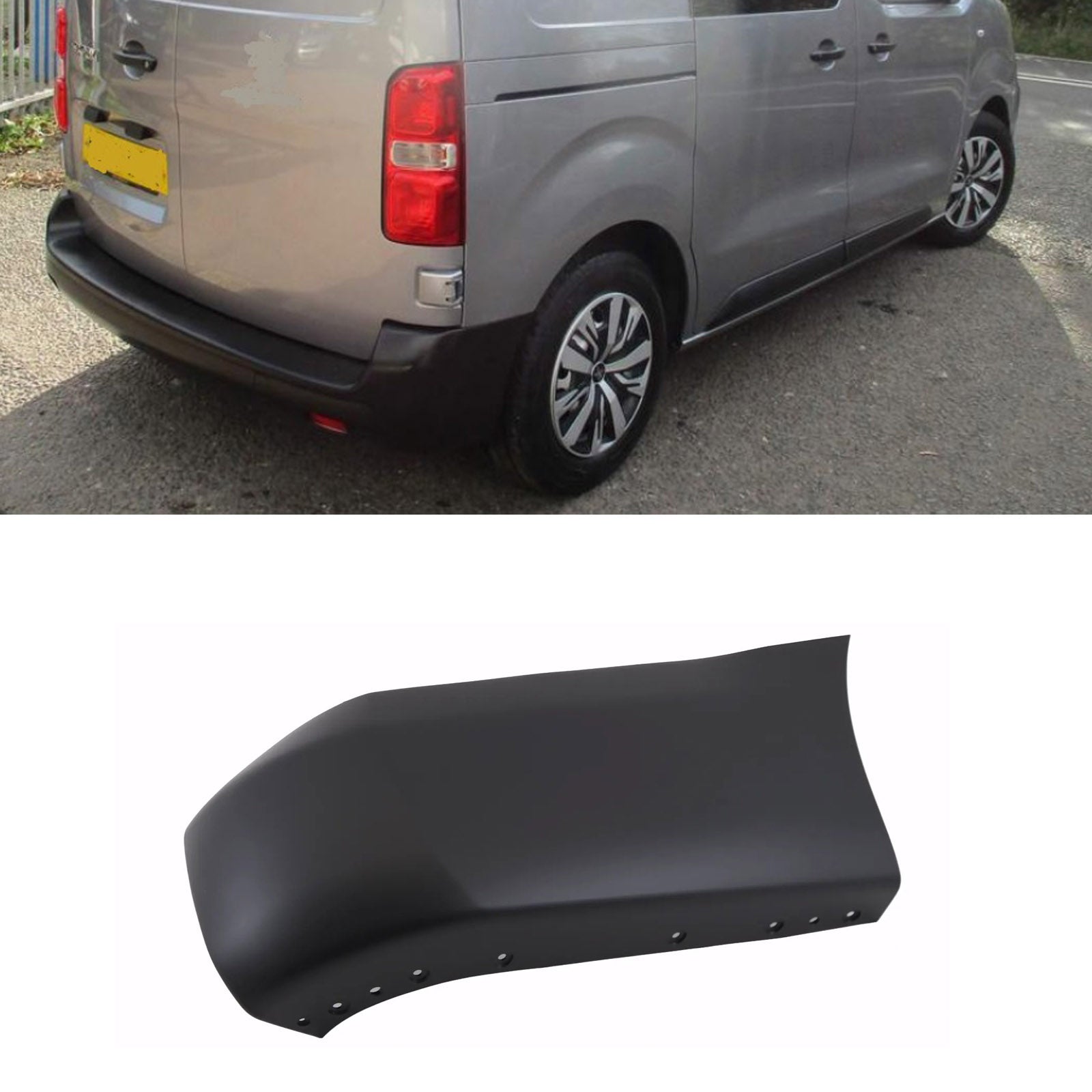 For Peugeot Expert 2016-03/2024 Rear Bumper End Corner BLack LWB Driver Side