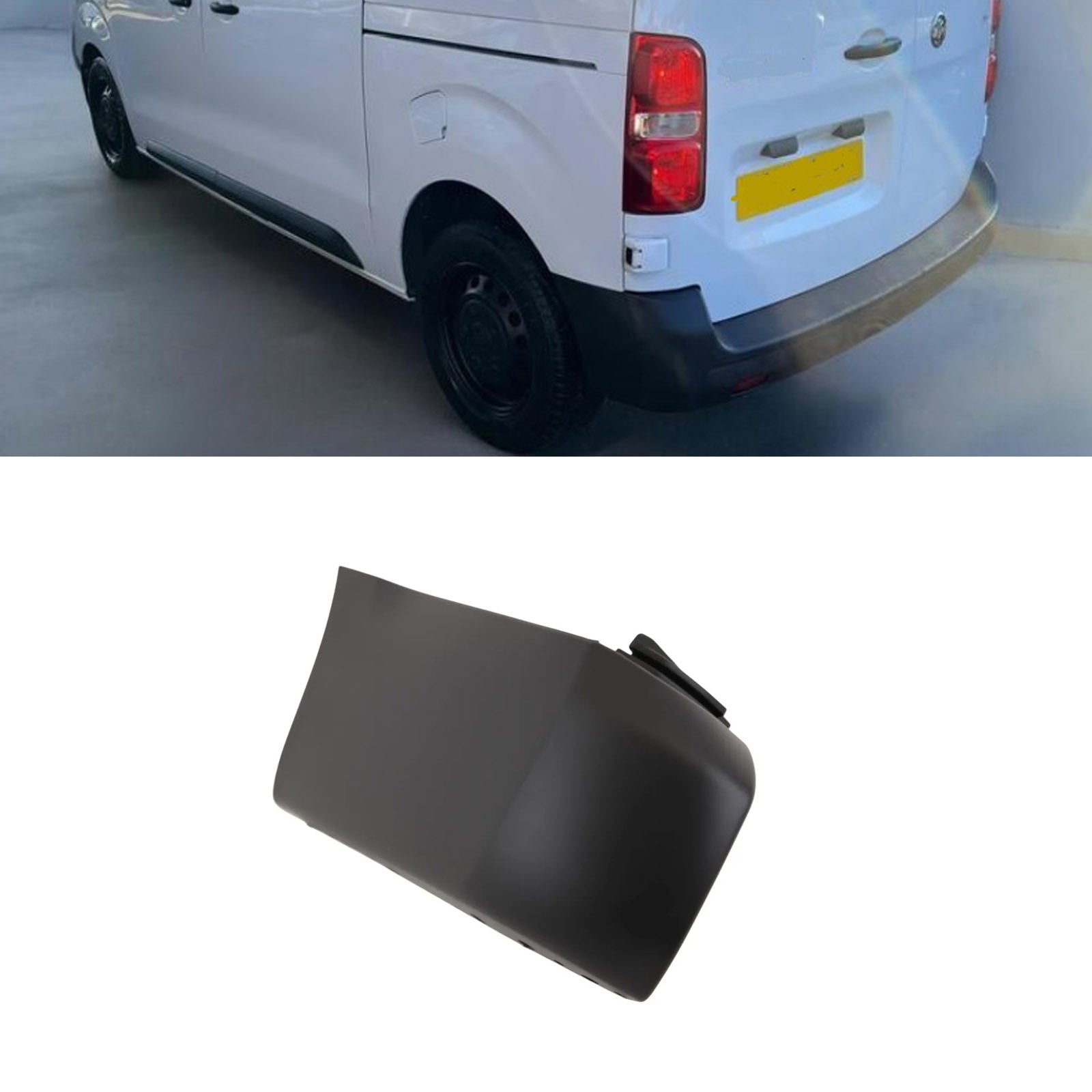 For Vauxhall Vivaro 2019-2023 Rear Bumper End Corner BLack LWB Passenger Side