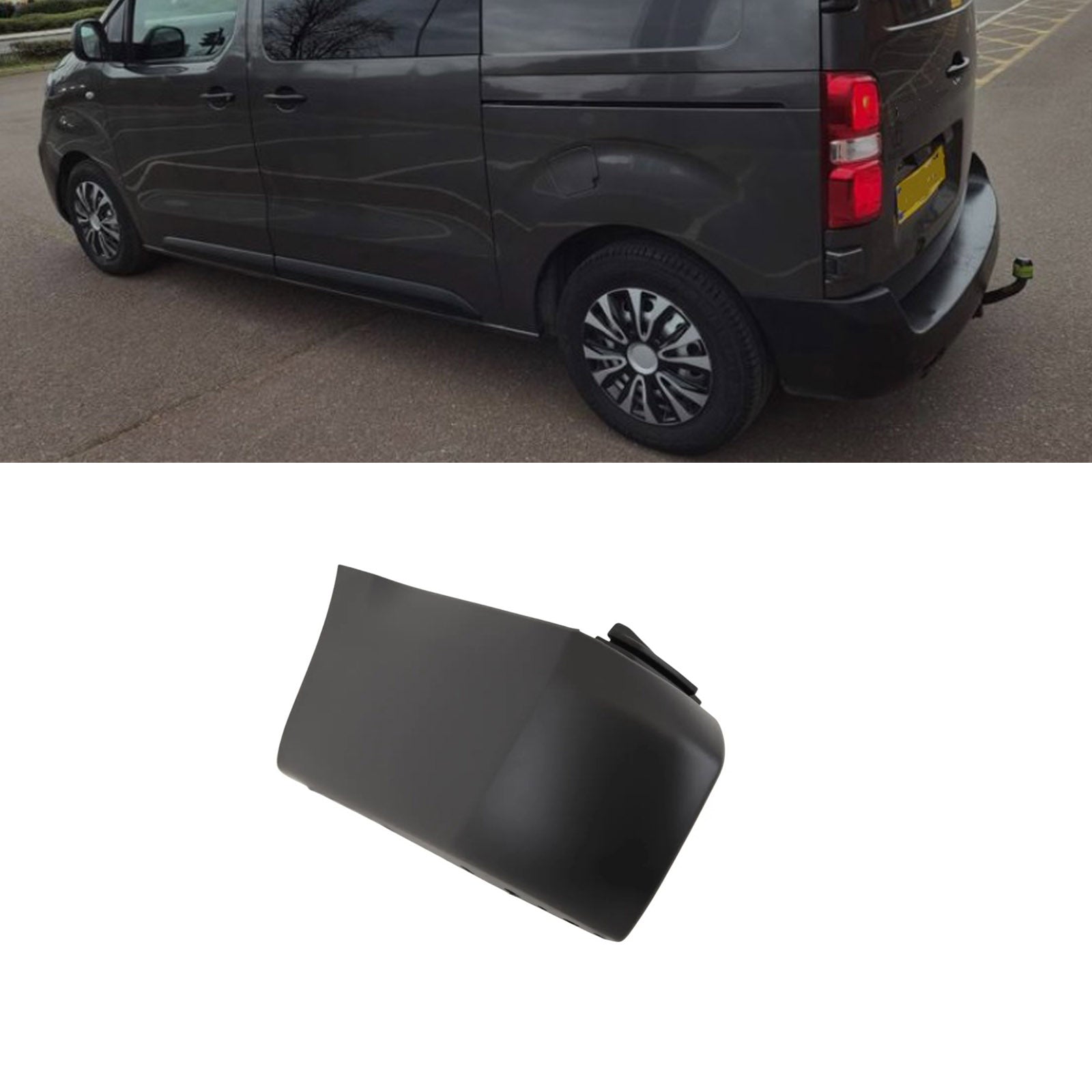 For Citroen Dispatch 2016-2023 Rear Bumper End Corner BLack LWB Passenger Side