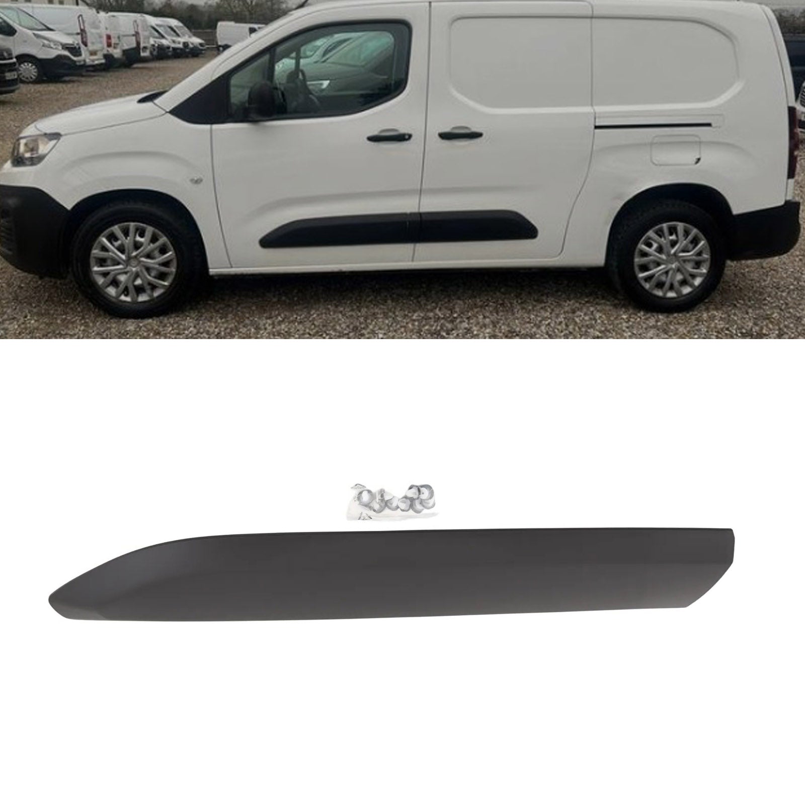 For Citroen Berlingo 2018- Front Door Moulding Trim Black Passenger Side