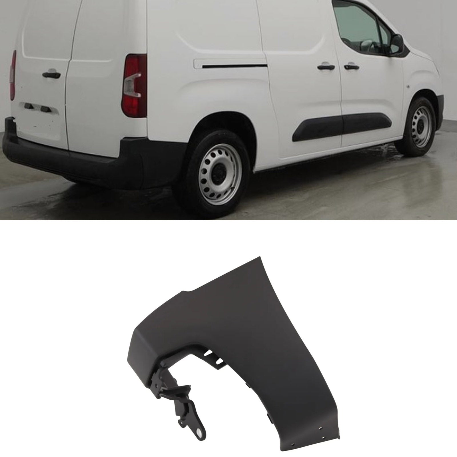 For Vauxhall Combo 2018- Rear Bumper End SWB Twin Door Type Driver Side