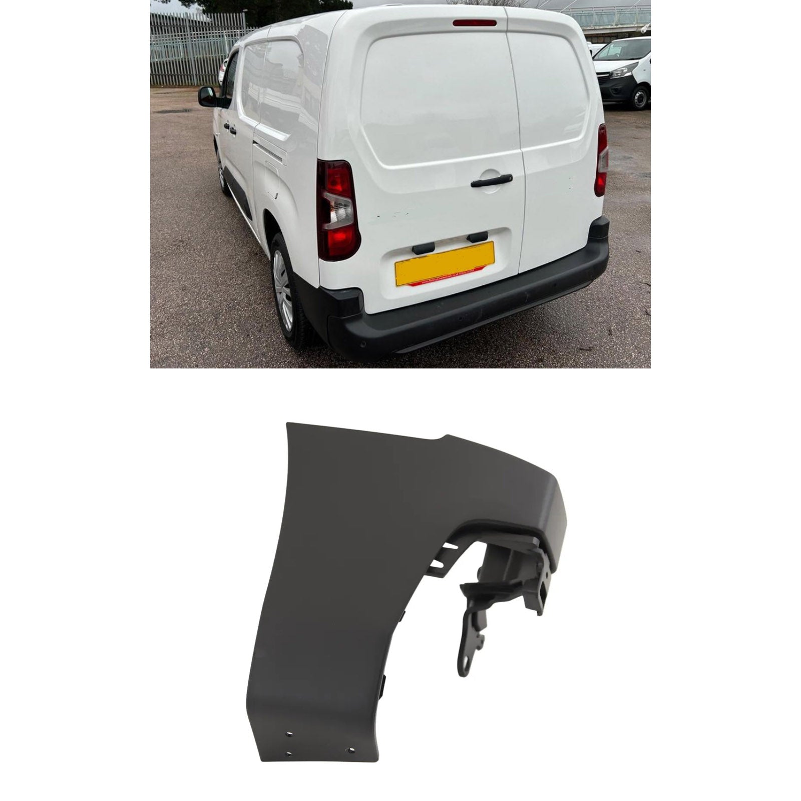 For Peugeot Partner 2018- Rear Bumper End SWB Twin DoorType Passenger Side