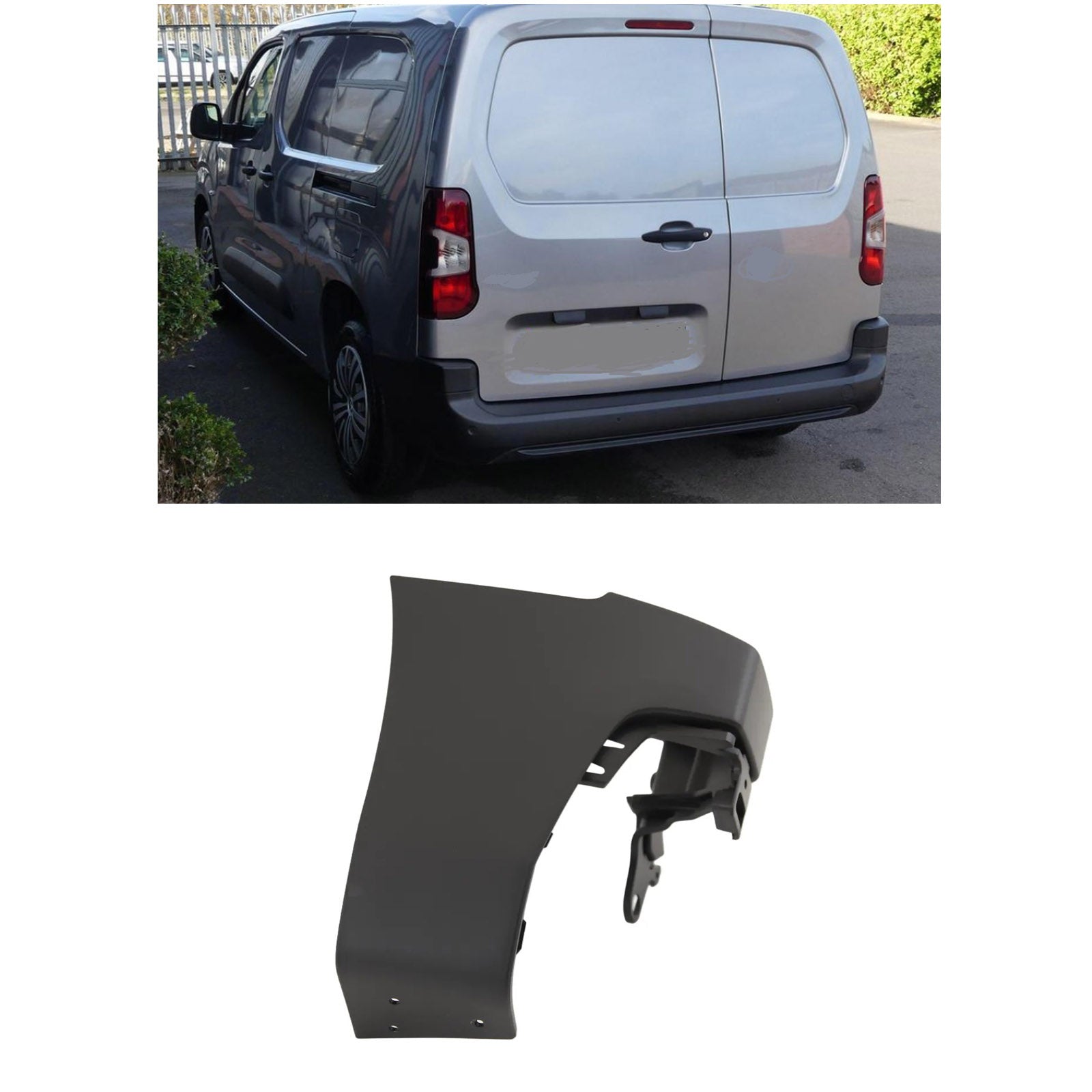 For Citroen Berlingo 2018- Rear Bumper End SWB Twin Door Type Passenger Side