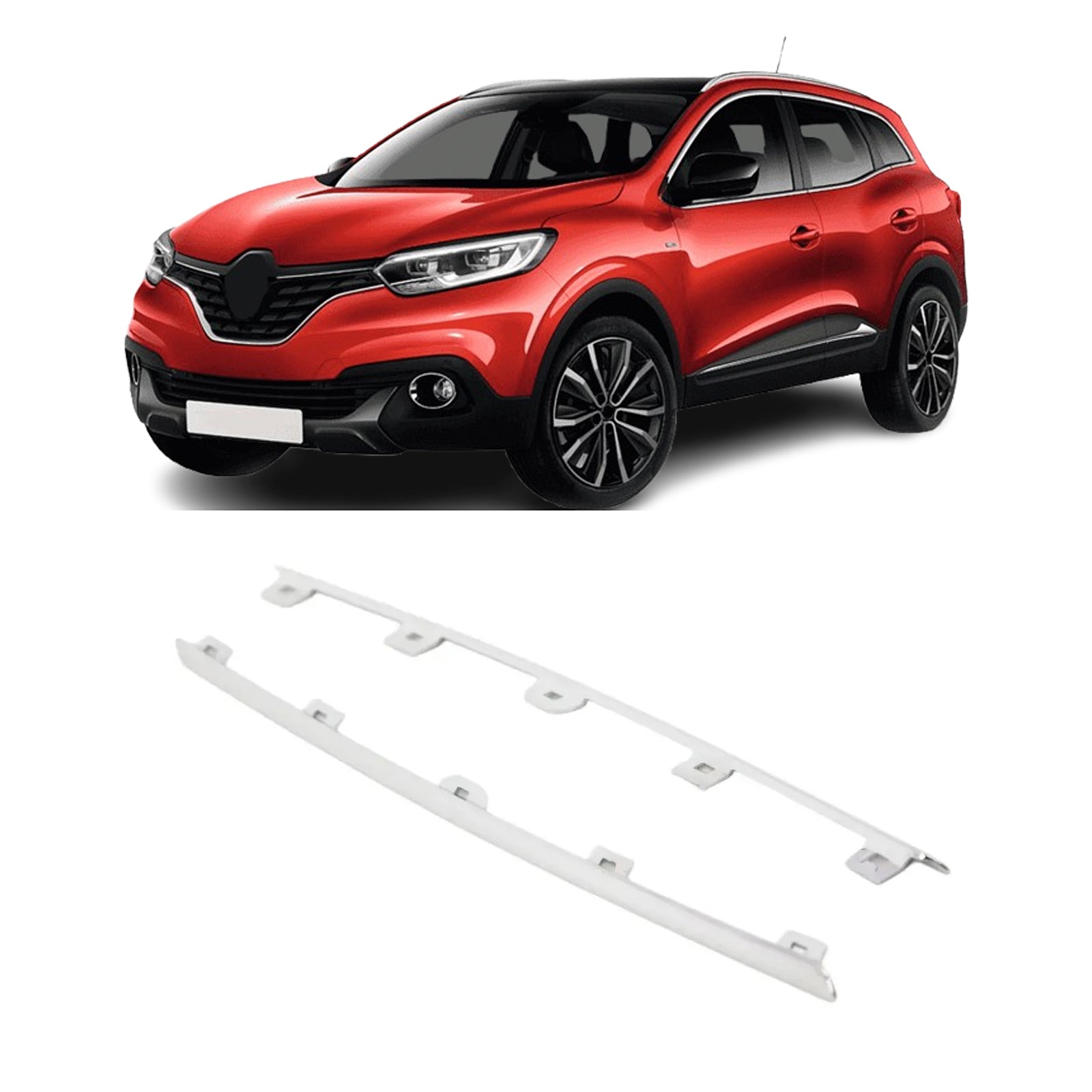For Renault Kadjar 2015-2018 Front Bumper Main Grille Chrome Mouldings