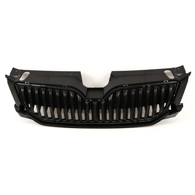 Skoda Octavia 2013-2017 Front Bumper Main Grille Mat Black Without Moulding - tradevehicleparts.co.uk