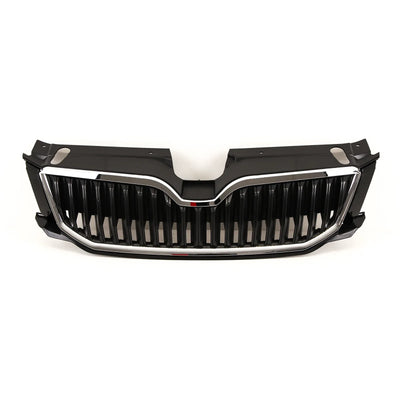 For Skoda Octavia 2013- 2017 Front Bumper Upper Grille With Chrome Trim - tradevehicleparts.co.uk