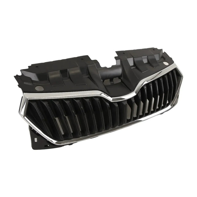 For Skoda Fabia MK3 2018-21 Front Bumper Main Grille Mat Black With Chrome Moulding - image 2