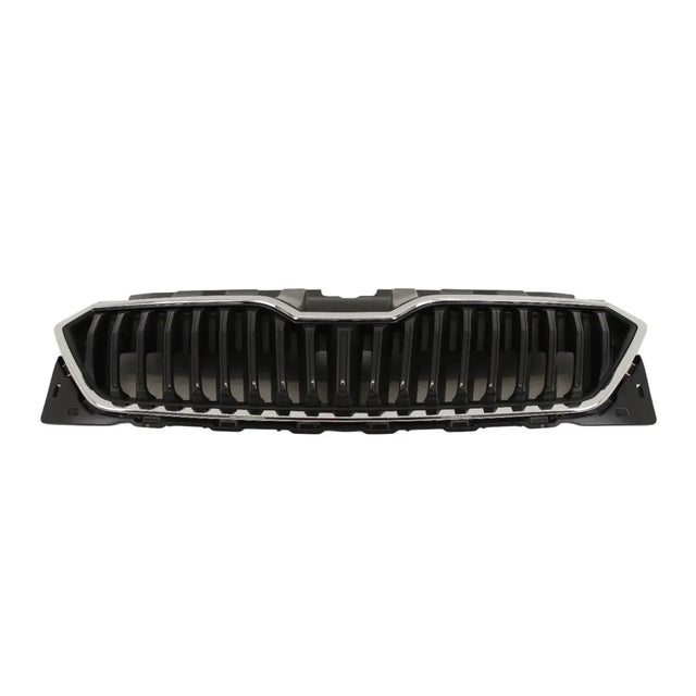 For Skoda Fabia MK3 2018-21 Front Bumper Main Grille Mat Black With Chrome Moulding - image 4