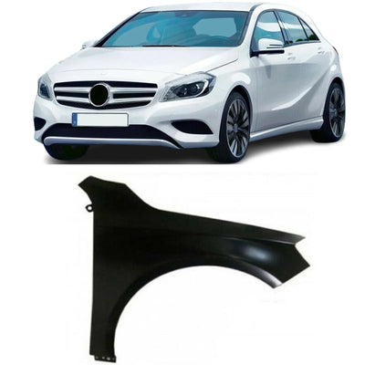 Fits Mercedes A-Class W176 2013- Front Wing Primed Driver Side Steel  - tradevehicleparts.co.uk