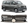 Fits VW Transporter T5.1 2010- Front Bumper Centre Grille Sportline Gloss Black With Chrome thumbnail