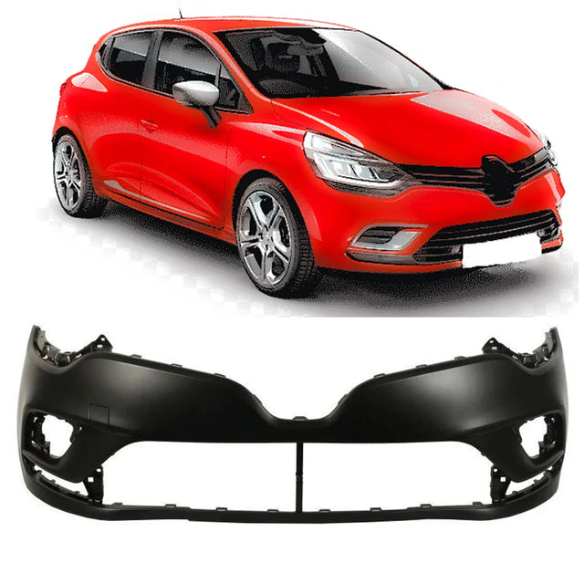 Fits Renault Clio 2016- Front Bumper Primed With Fog Lamp Hole - image 2