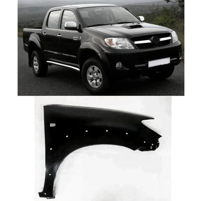 Fits Toyota Hilux 4Wd 2005-2011 Front Wing Primed With Side Lamp Hole & Moulding Hole Right - tradevehicleparts.co.uk