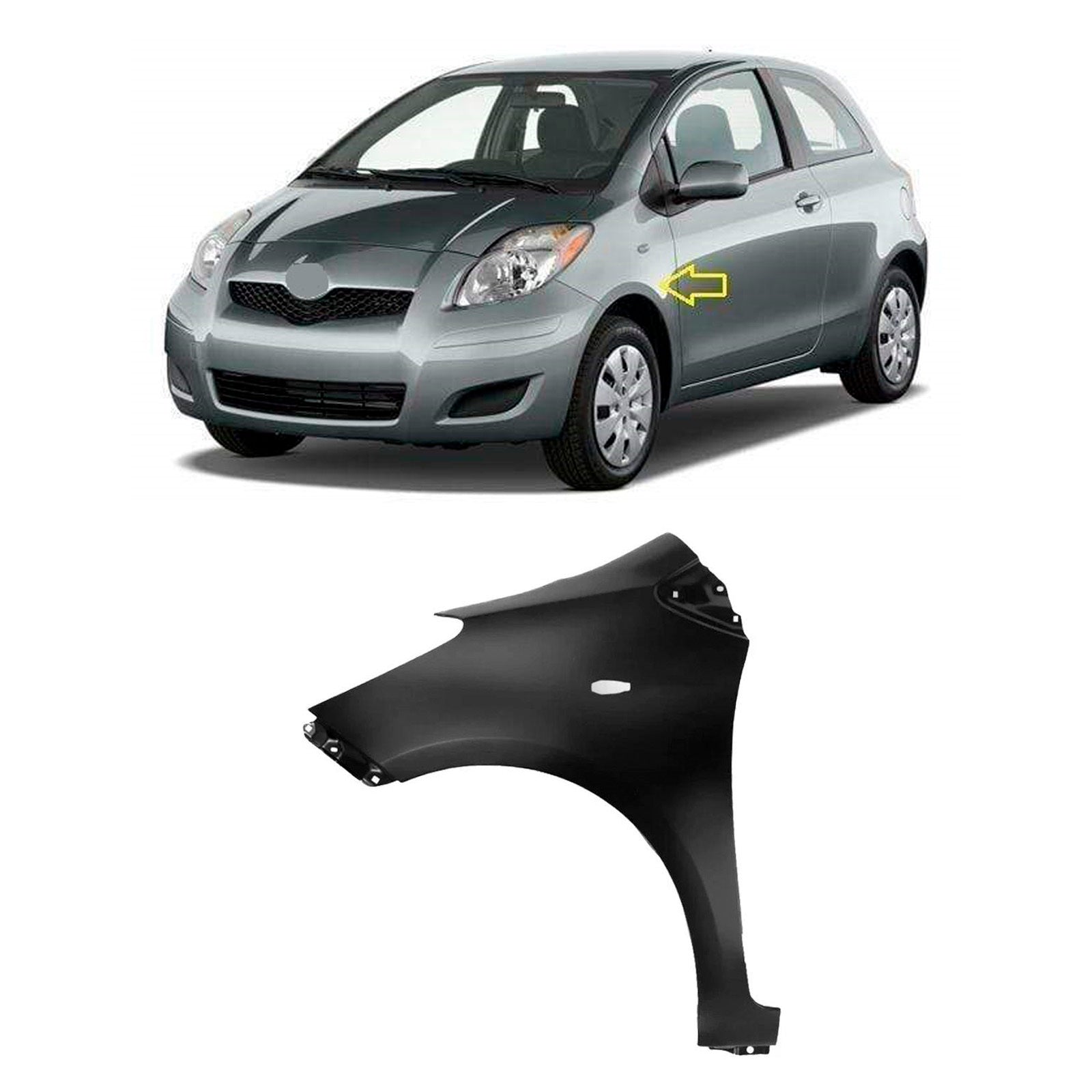 Fits Toyota Yaris Hatchback 2006-2011 Front Wing Primed Passenger Side