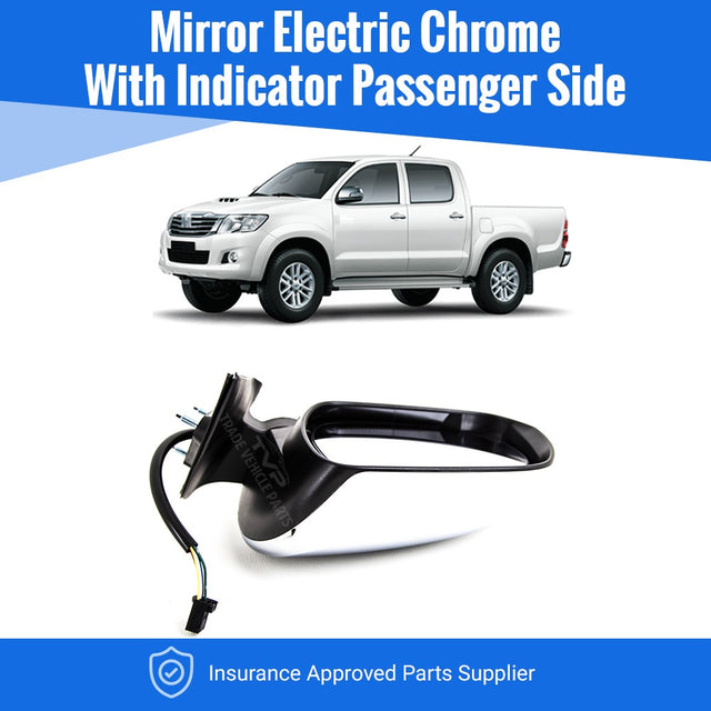 Fits Toyota Hilux 2012-2016 Door Mirror Electric Chrome With Indicator Passenger Side - image 2
