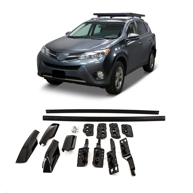 For Toyota RAV 4 2006-2012 Roof Rails & Cross Bars Rack Aluminium Set Black - image 2