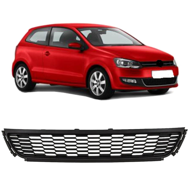 Fits VW Polo 2009-2014 Front Bumper Grille Centre Lower Mat Grey - image 5