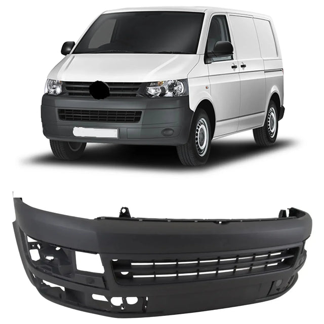 Fits VW Transporter T5.1 T6 2010-2015 Front Bumper Grey Textured No Pdc Or Washer Holes - image 2