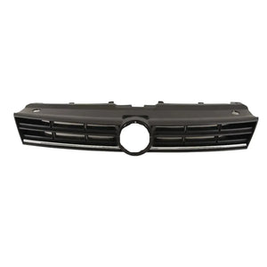Fits VW Polo 2014- Front Grille Mat-Black With Chrome Moulding
