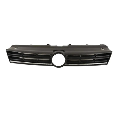 Fits VW Polo 2014- Front Grille Mat-Black With Chrome Moulding - tradevehicleparts.co.uk