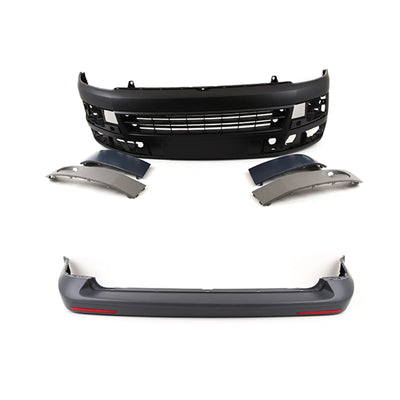 Fits VW Transporter T5.1 2010-2015 Front Bumper Textured & Rear Bumper Primed Complete Kit - tradevehicleparts.co.uk
