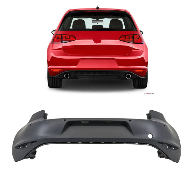 Fits VW Golf MK7 2012-2017 Rear Bumper With Parking Sensor Holes Primed - image 2
